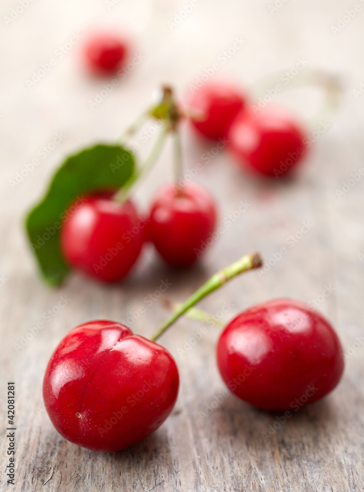 fresh red cherries