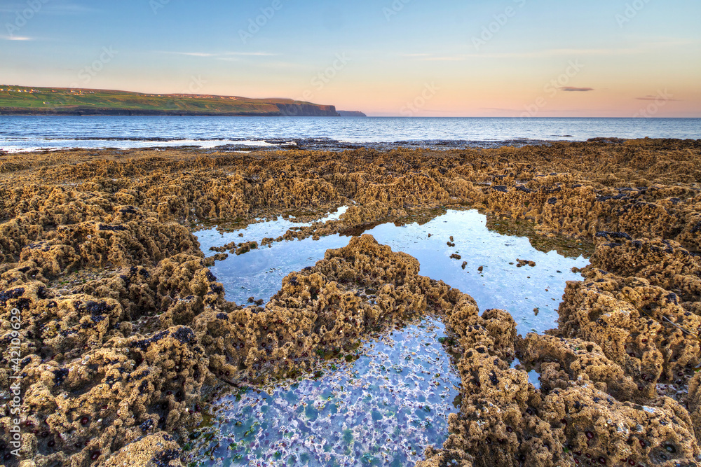 Atlantic ocean sunrise in Burren, Ireland