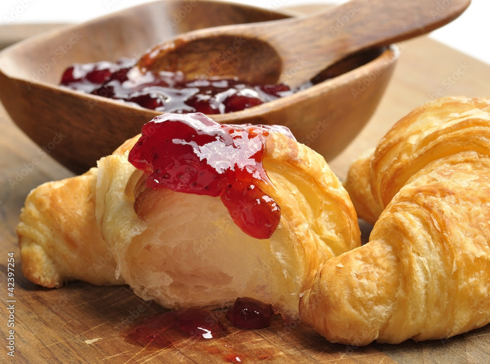 Fresh  Croissants With Jam