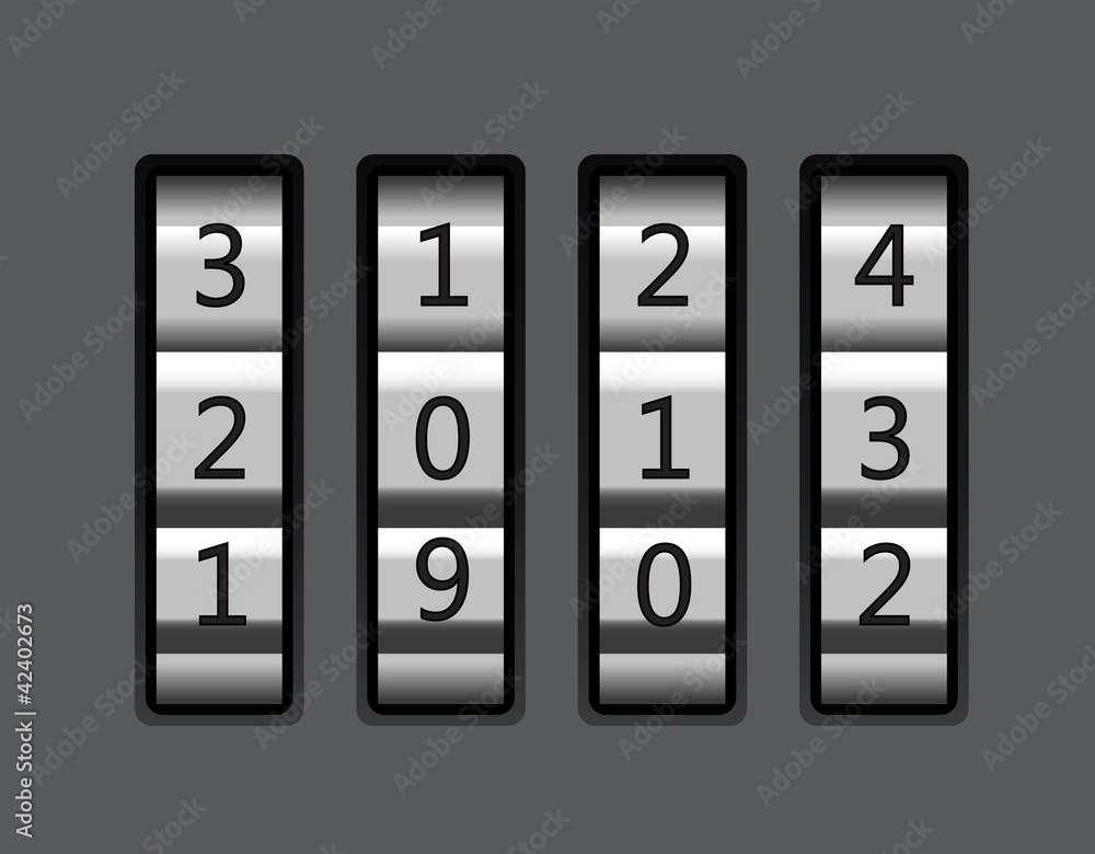 Code lock with number 2013 vector illustration