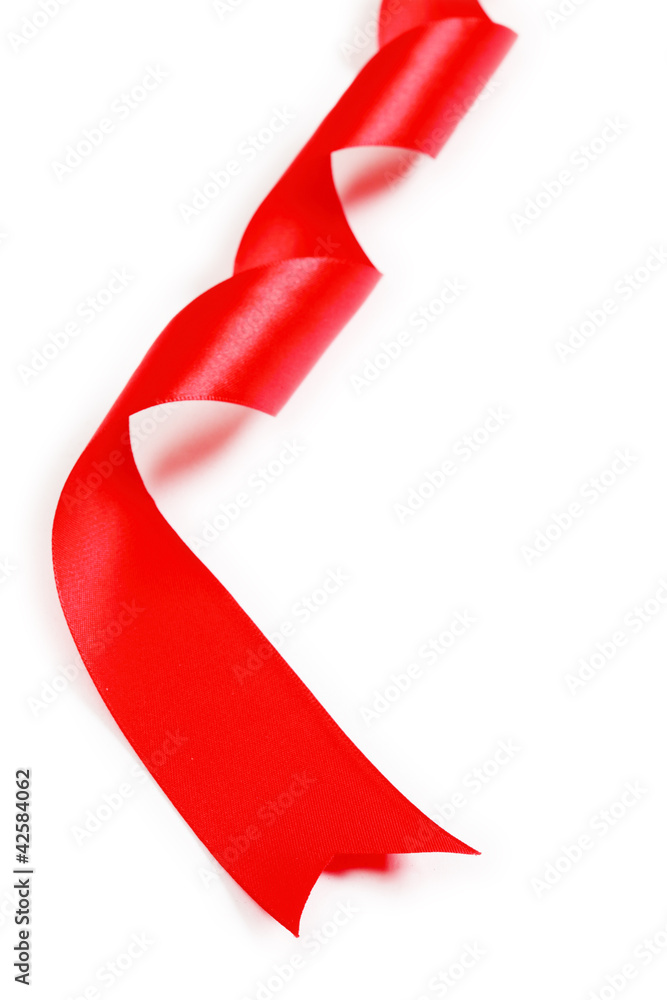 Red Support Ribbon on white background