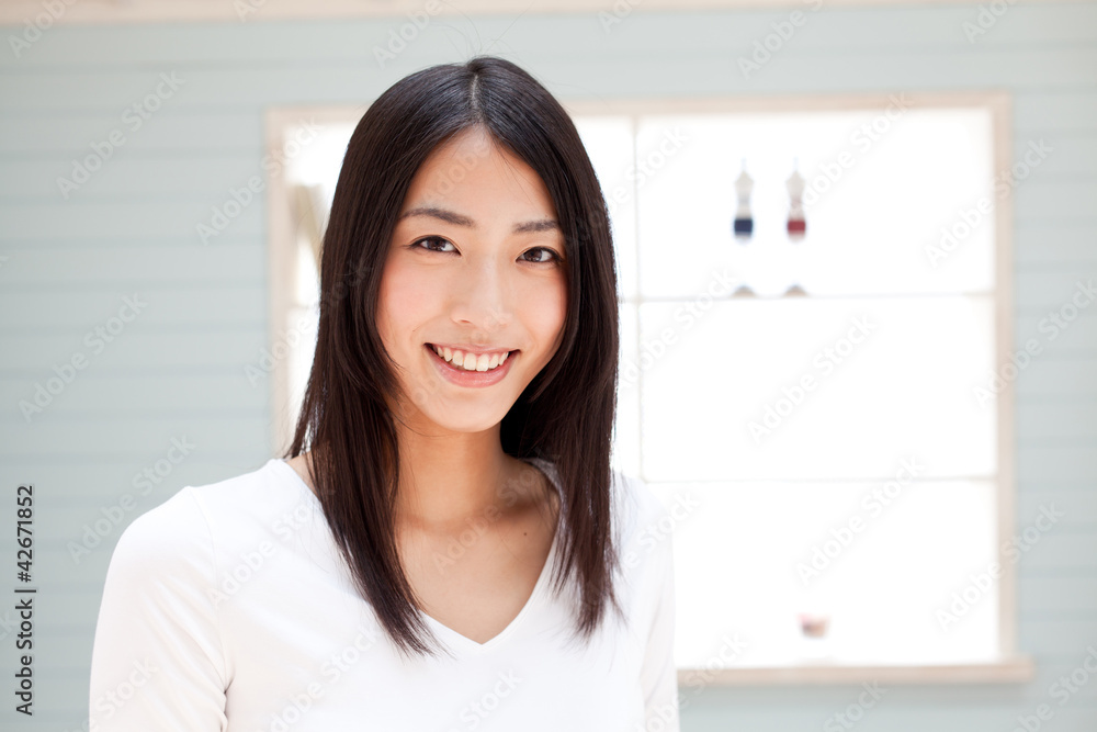 a portrait of young asian woman