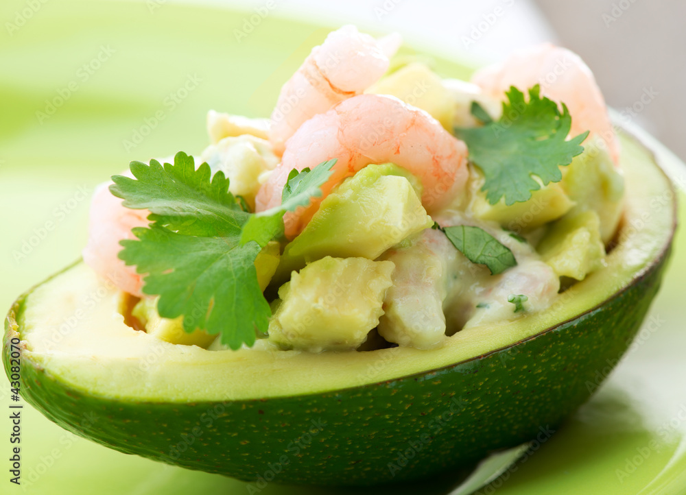 Avocado and Shrimps Salad. Appetizer