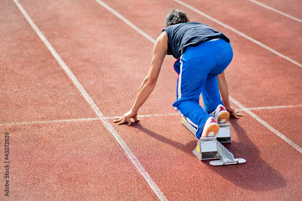 Läufer im Startblock