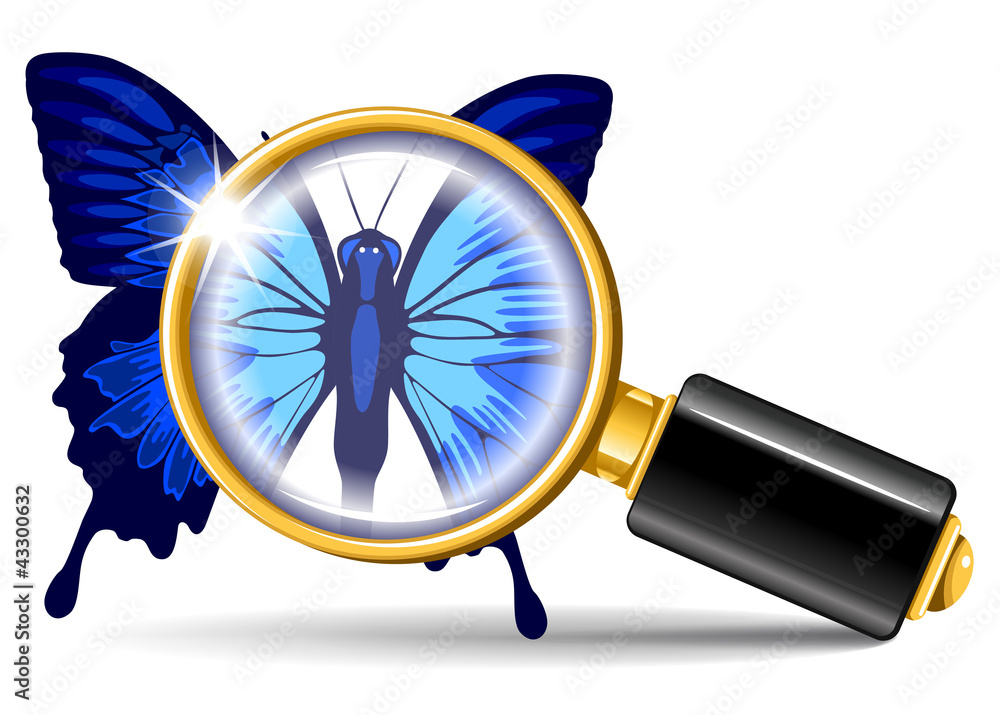 magnifier and butterfly