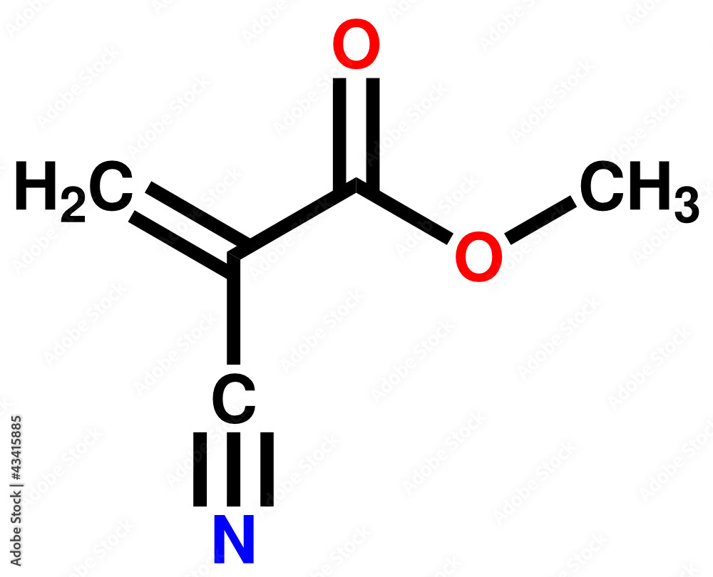 氰基丙烯酸甲酯，一种即时胶。结构式