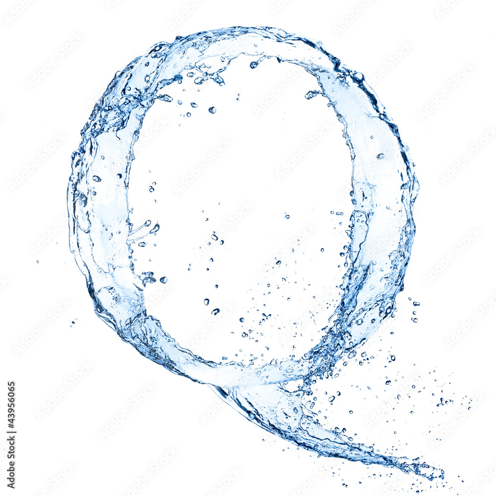 Water splashes letter Q