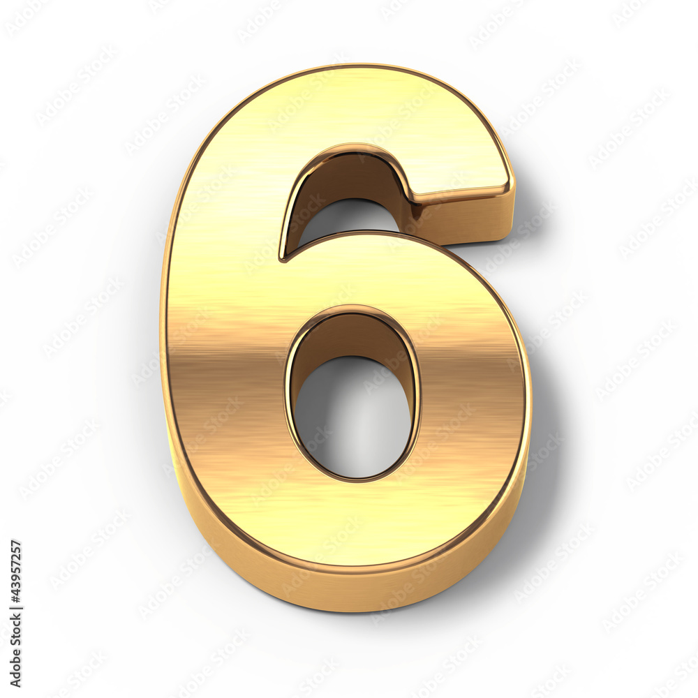 3d Gold metal numbers - number 9