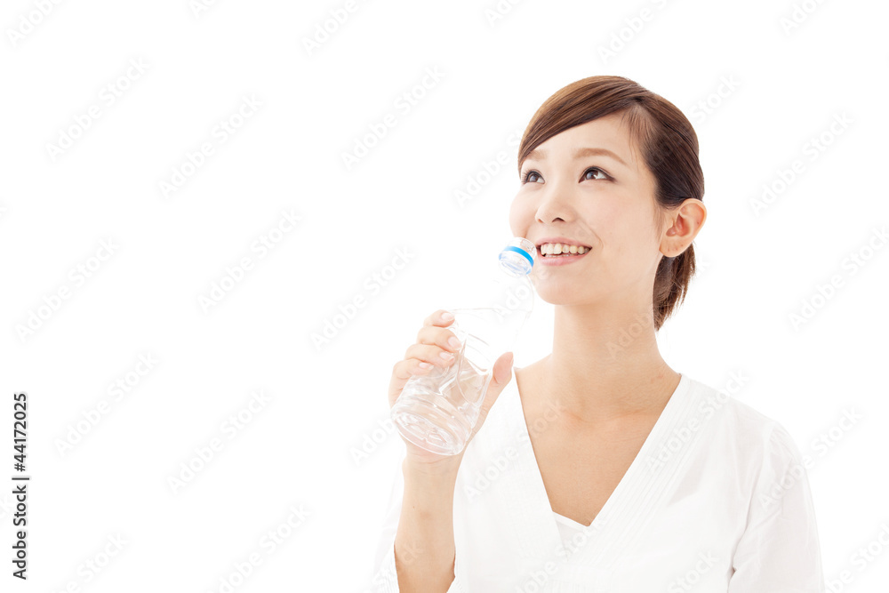 attractive asian woman with pure water