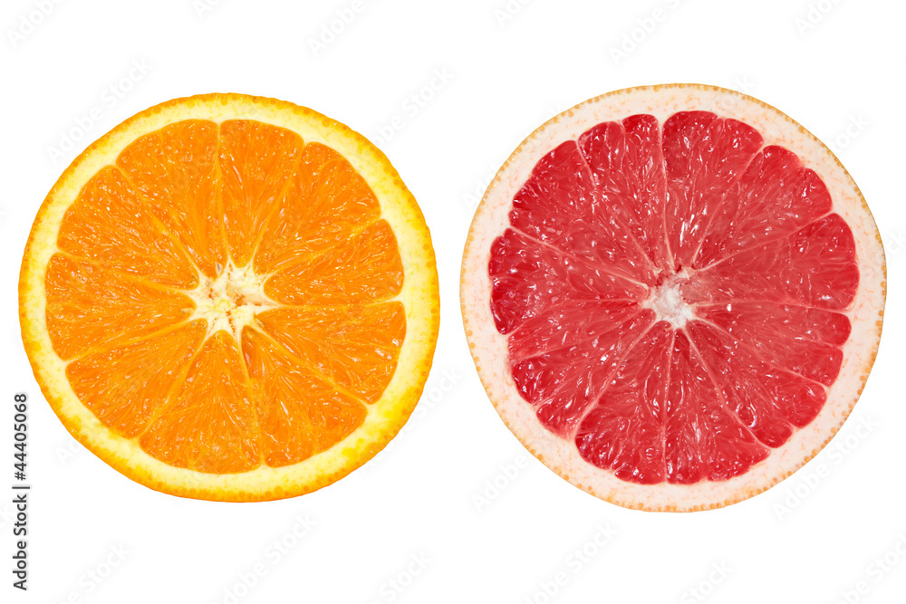 orange and grapefruit