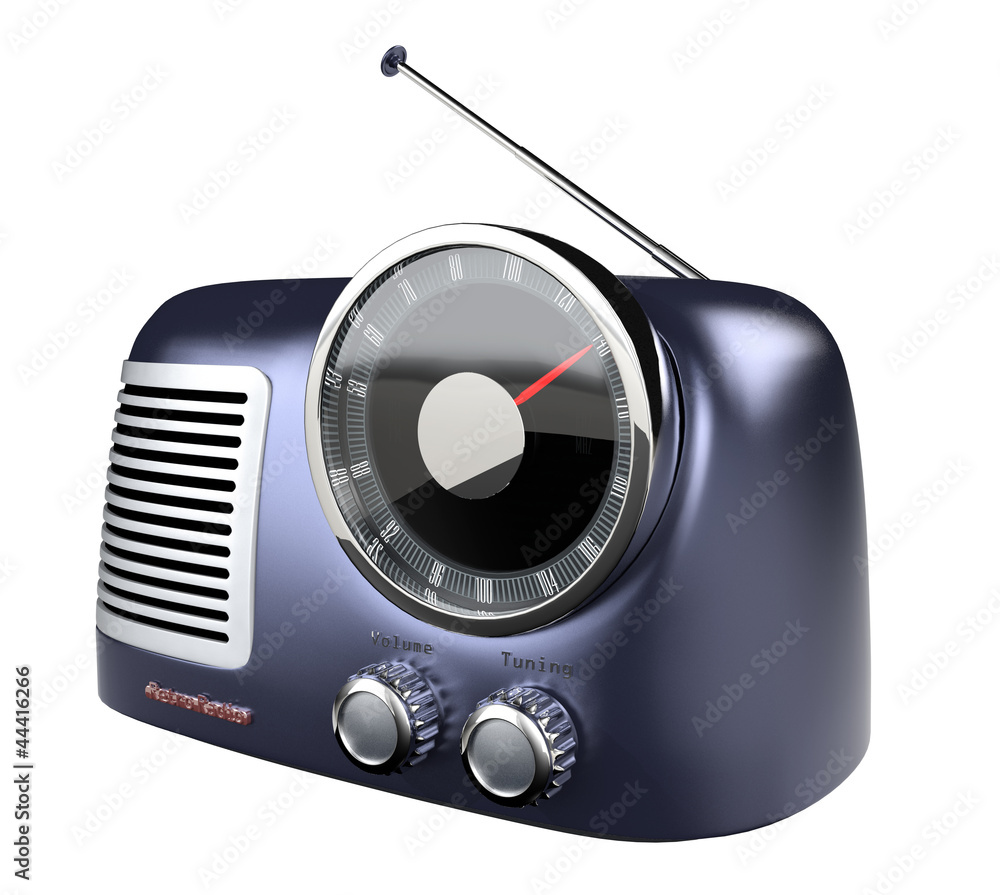 blue metallic retro radio(front up )