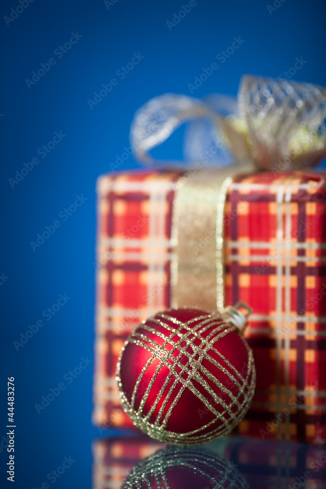 Christmas gift and ball