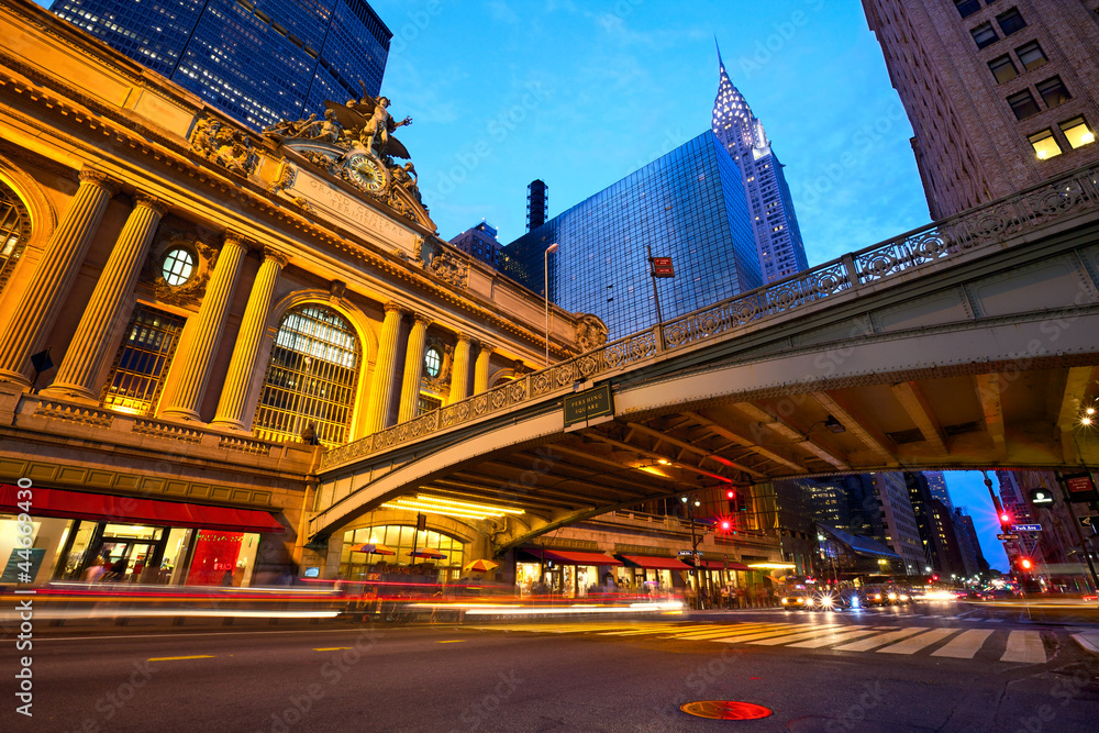 Grand Central along 42nd Street at dusk, New York City