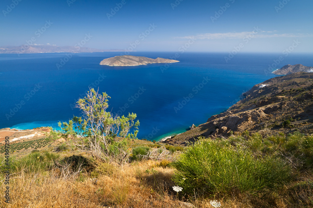 希腊克里特岛蓝色泻湖的壮丽海湾景观