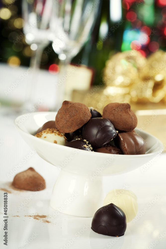 chocolate pralines and truffles