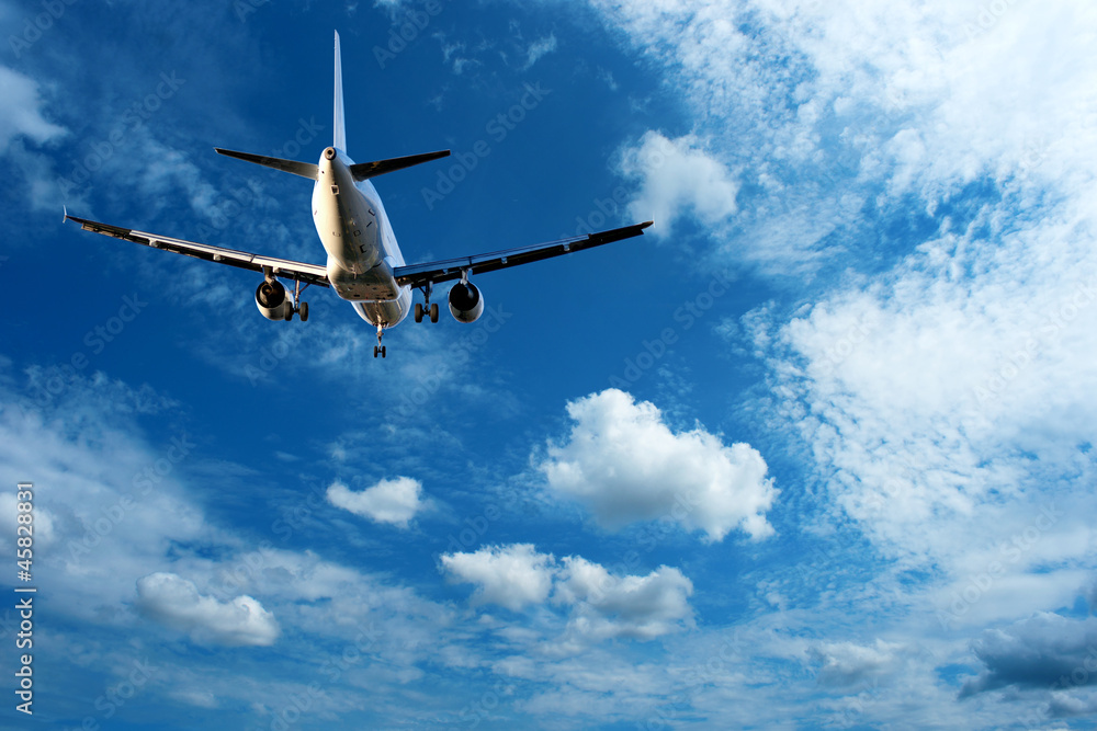 Aircraft on blue sky