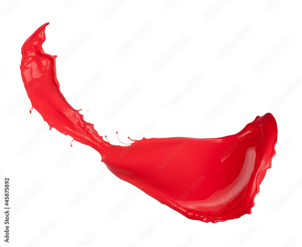 Red splash isolated on white background