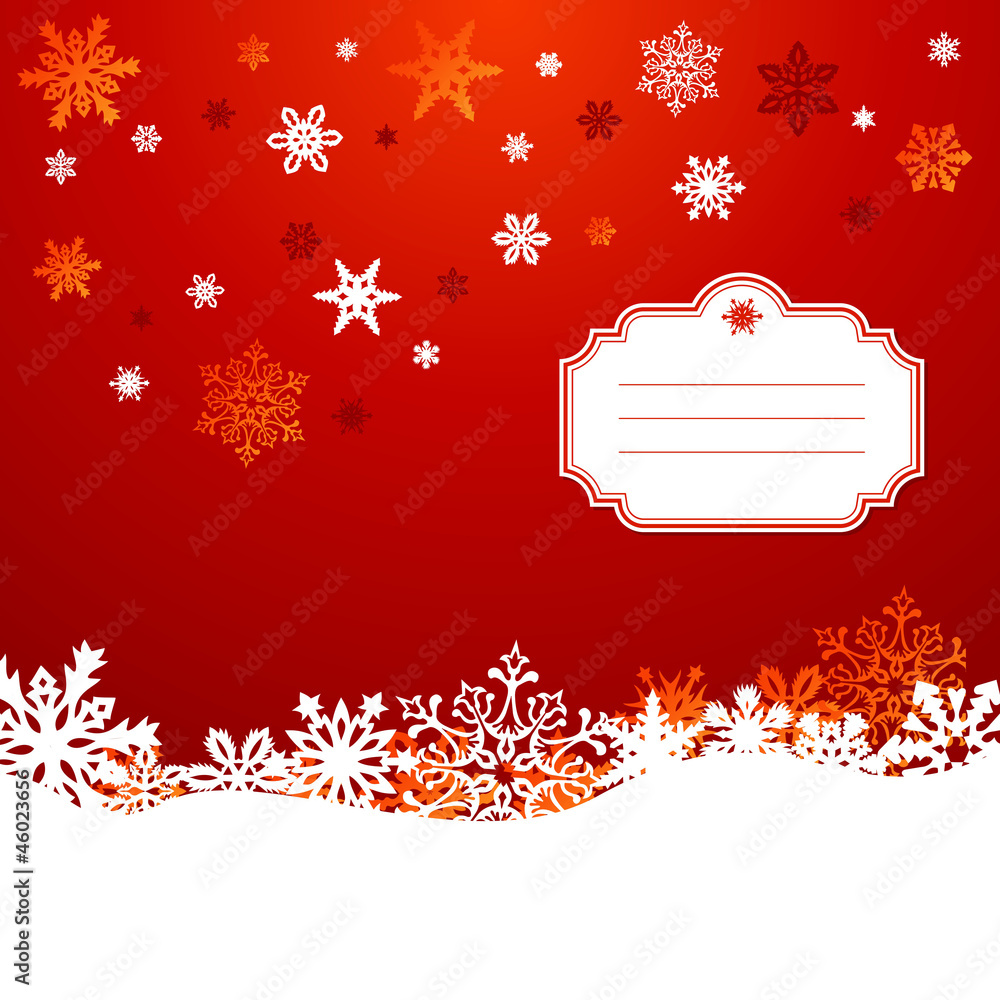 Christmas snowflakes greeting card background