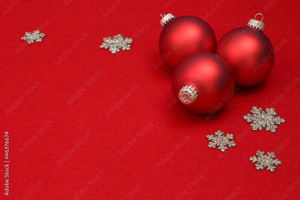 christmas background with balls and stars