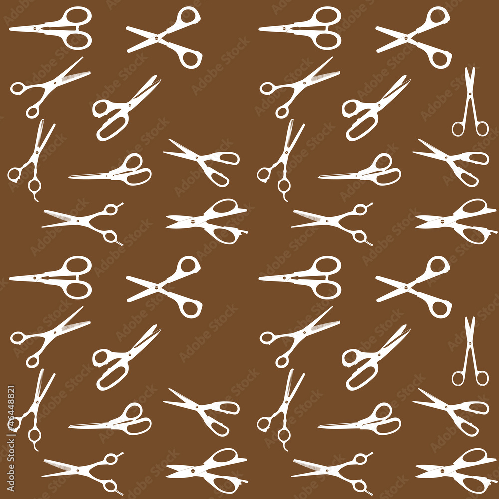 silhouette Scissors seamless pattern. Vector illustration. EPS 1