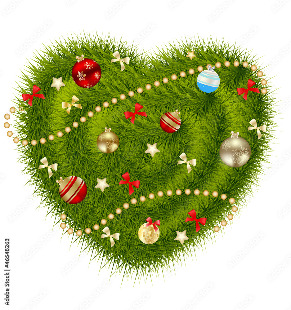 Abstract beauty Christmas and New Year heart. vector illustrati