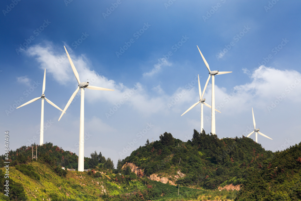 wind farm in the hill