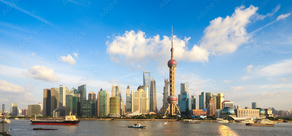 panoramic view of shanghai skyline