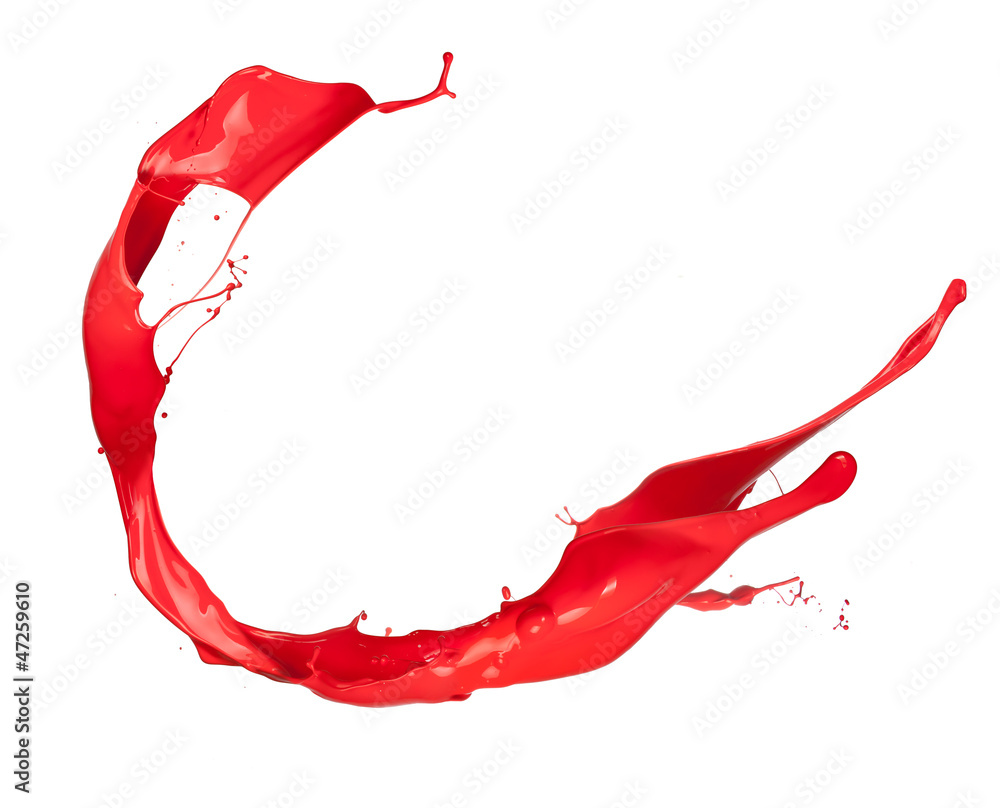 Red splash isolated on white background