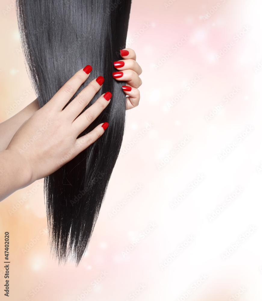 Long straight black hair