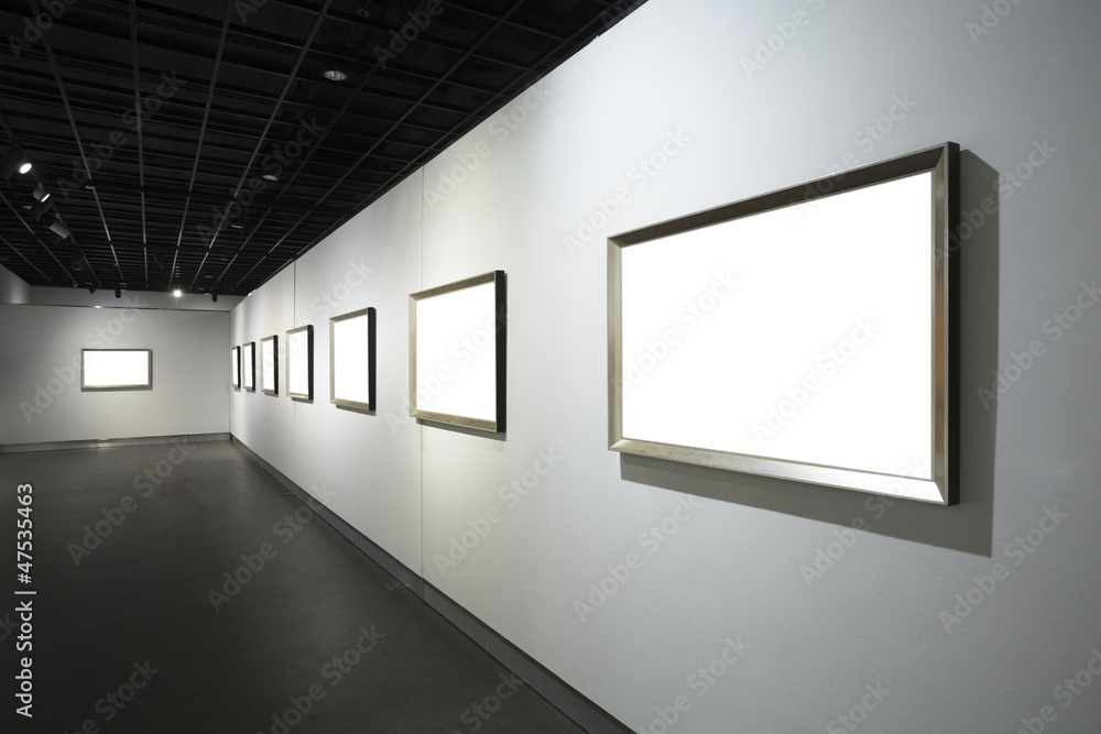 empty frames in museum