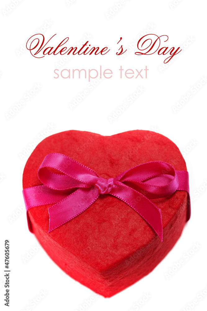 red love heart gift box