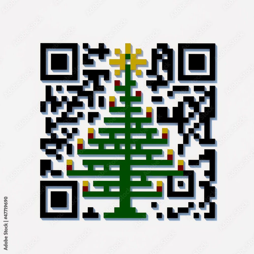 QR-Code Tannenbaum farbig