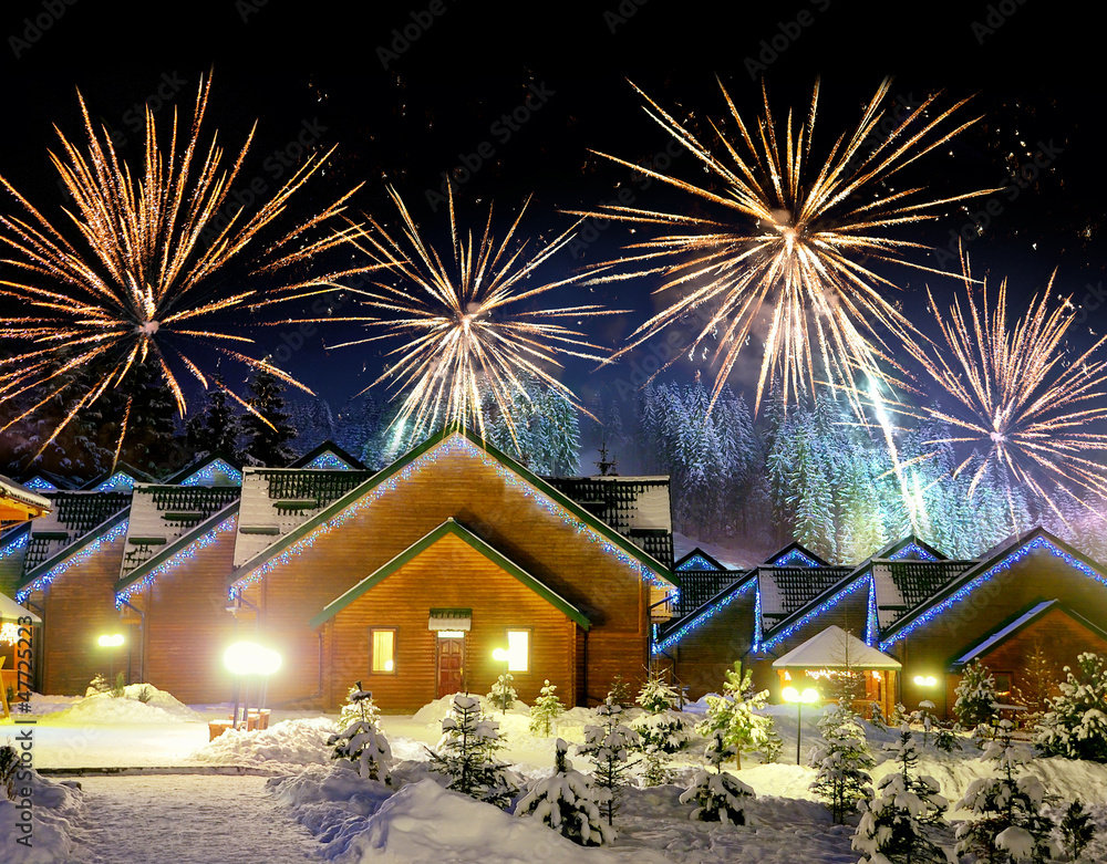 Decorated house with christmas lights