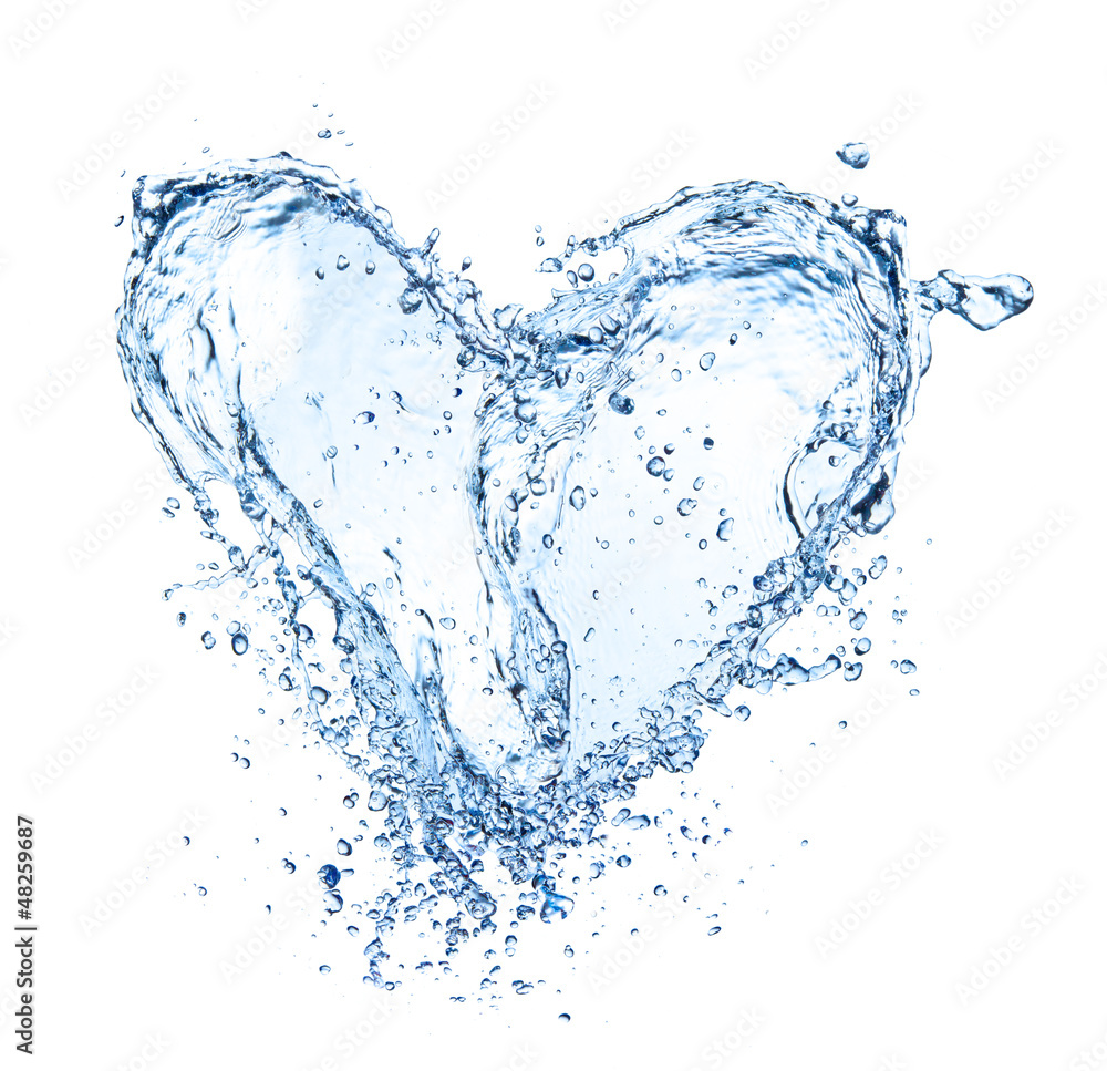  Heart symbol made of liquid splashes