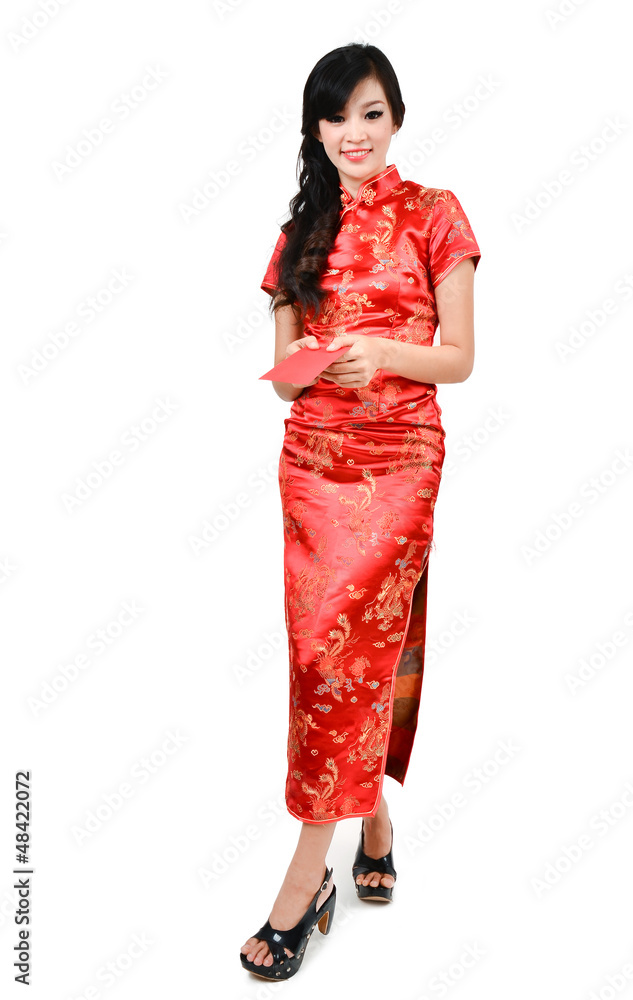 pretty women with cheongsam