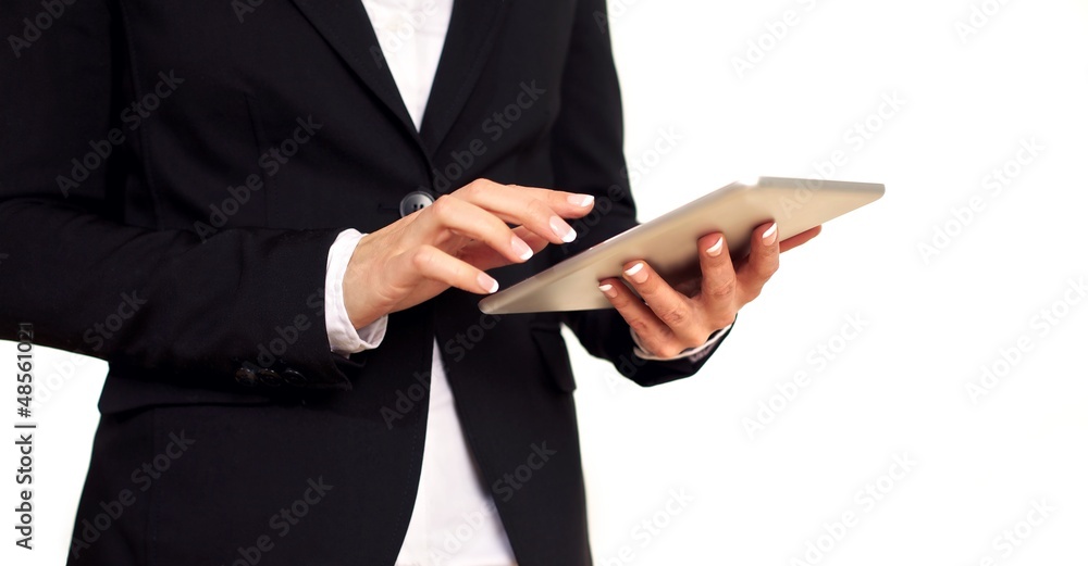 Female Business Woman Working With a Digital Tablet