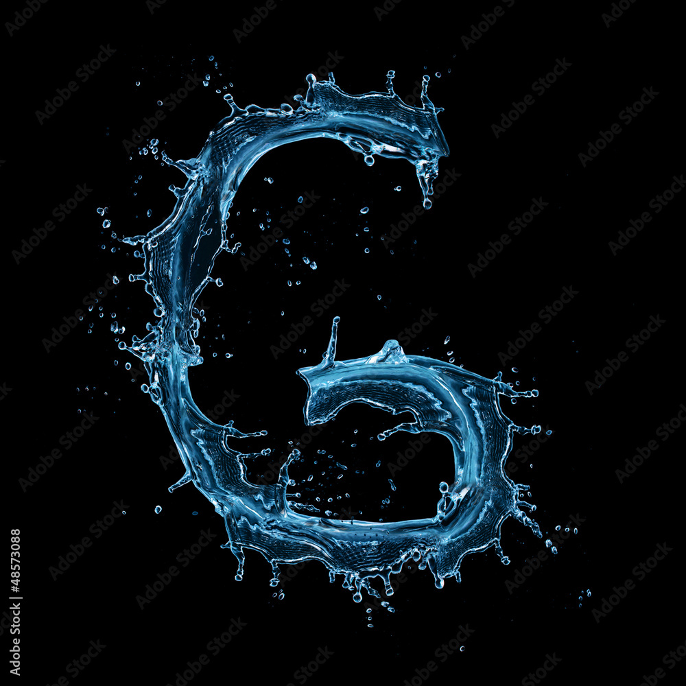  Water splashes letter G