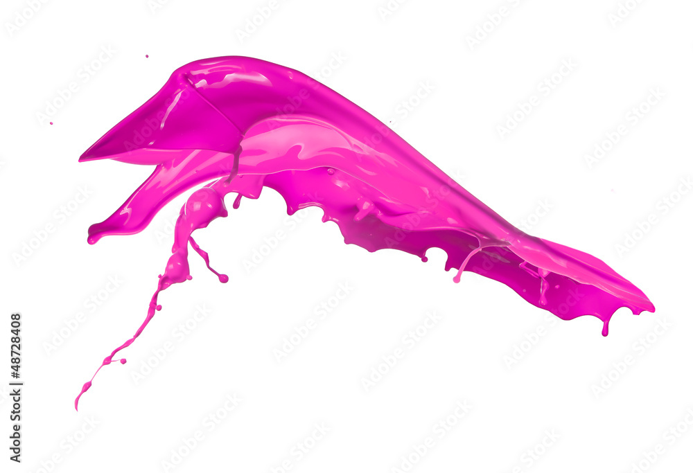 Pink splash isolated on white background