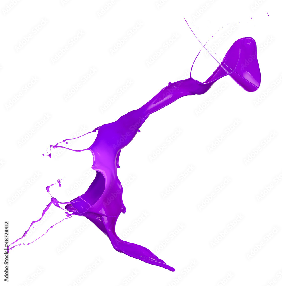 Purple splash isolated on white background