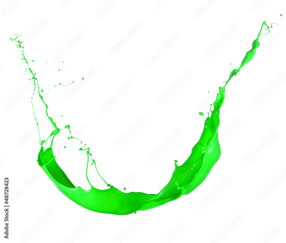 Green splash isolated on white background