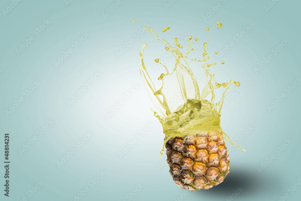 fresh pineapple juice spills