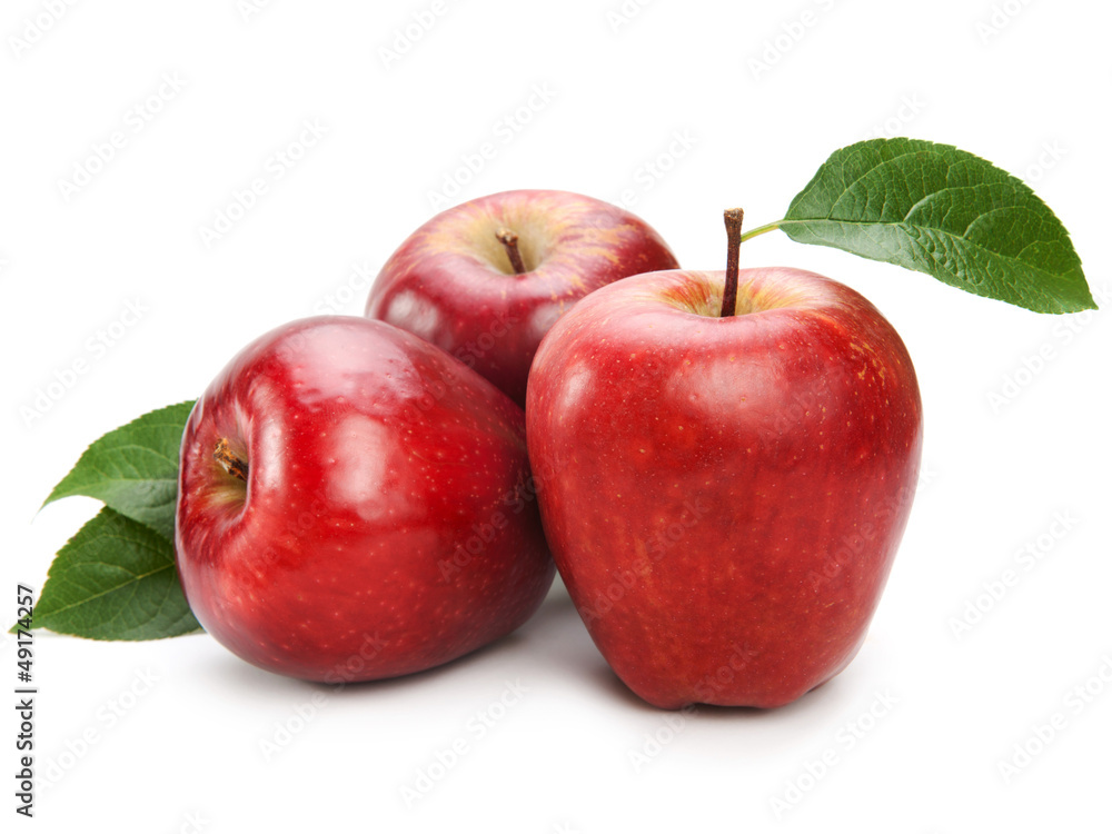 red apples isolated on white