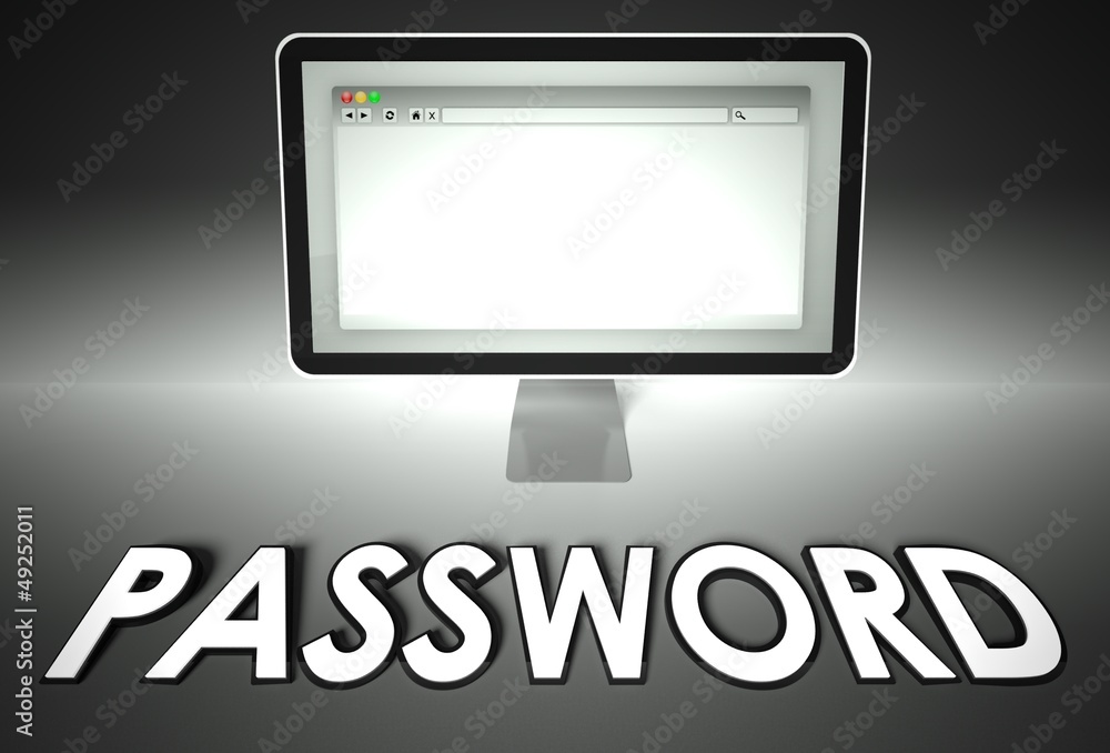 Computer and web browser with Password, Security