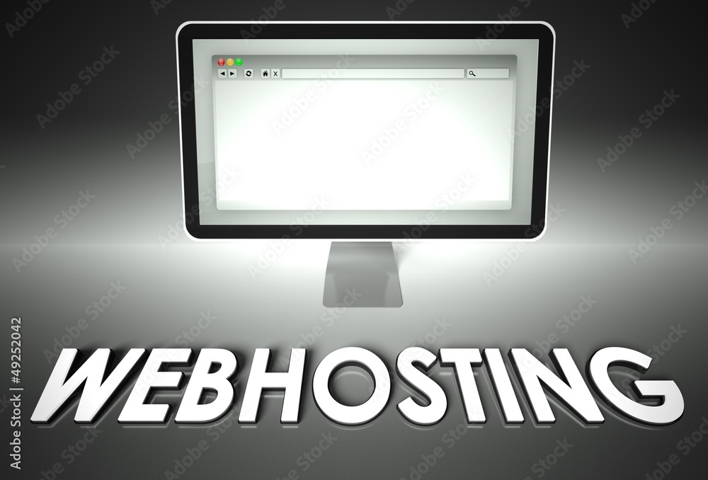 Computer and web browser with Webhosting, Network