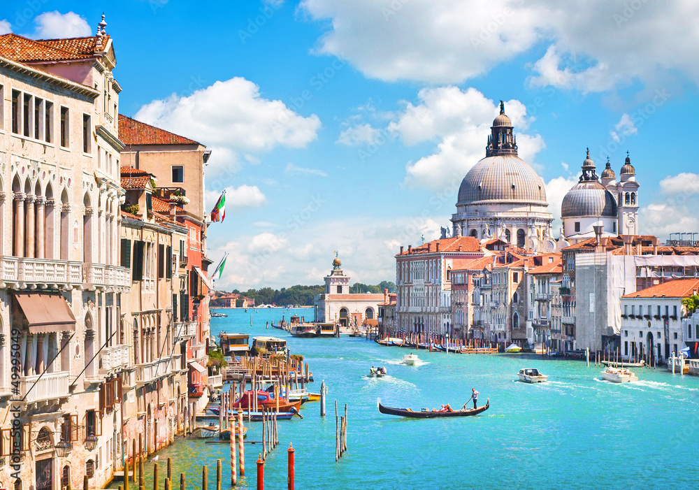 Grand Canal and Basilica Santa Maria della Salute, Venice, Italy