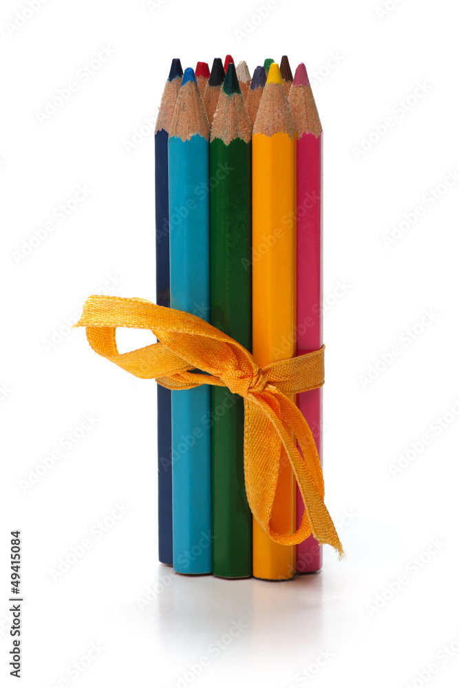 Pencils bound together with ribbon