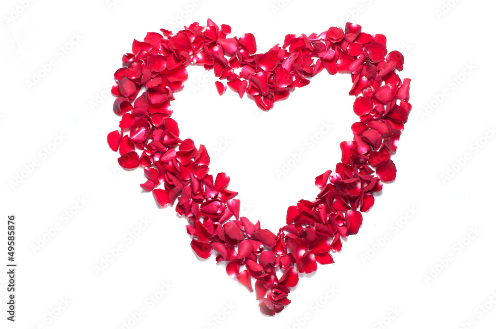 heart made of rose petal