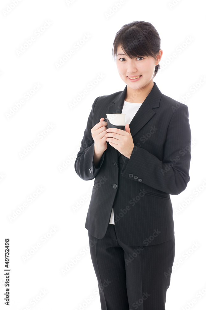 a young businesswoman relaxing