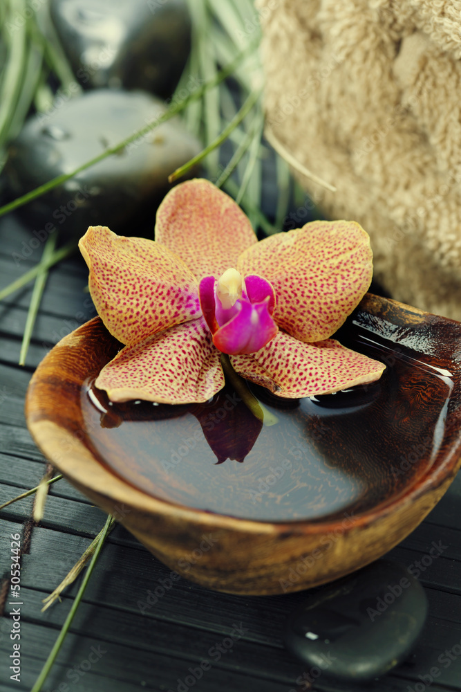 spa composition with beautiful orchid