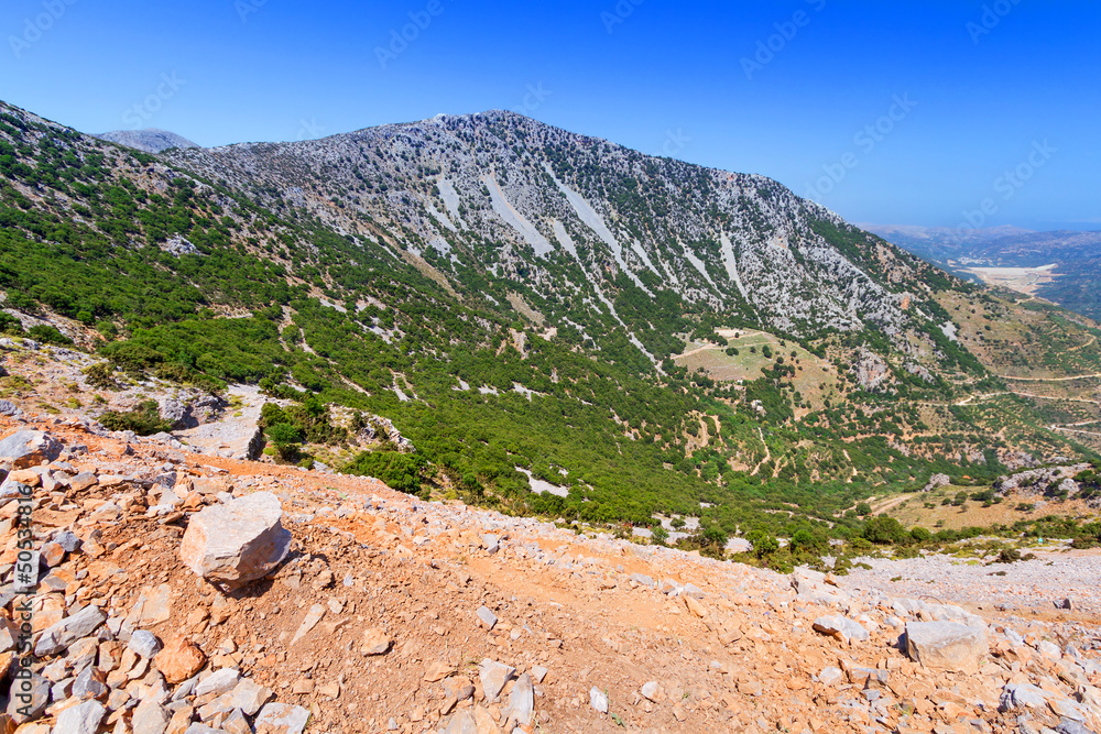 Scenery of Lasithi mountains on Crete, Greece